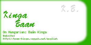 kinga baan business card
