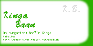 kinga baan business card